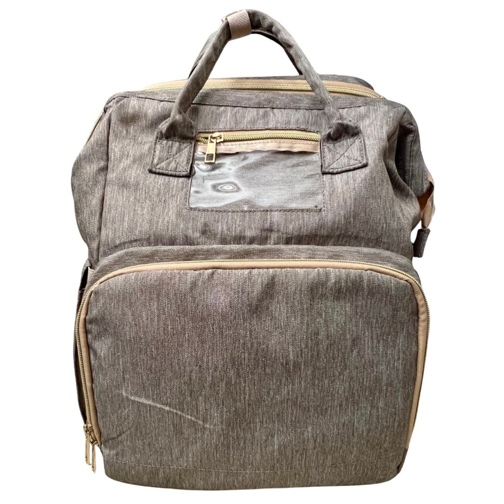 Gray Diaper Backpack W/ Many Functions - image 1